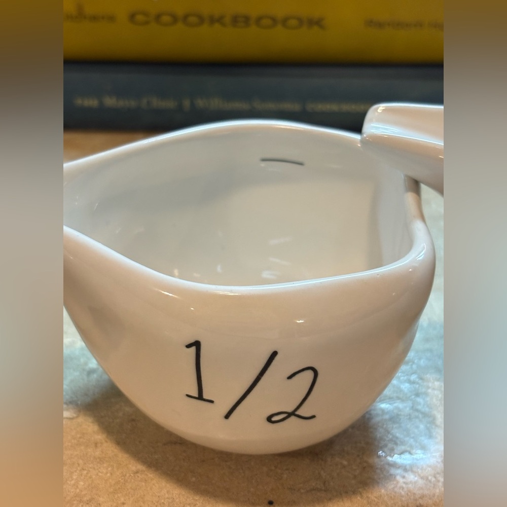 Rae Dunn White Ceramic Fraction Measuring Cups Set Cottagecore - Picture 4 of 10